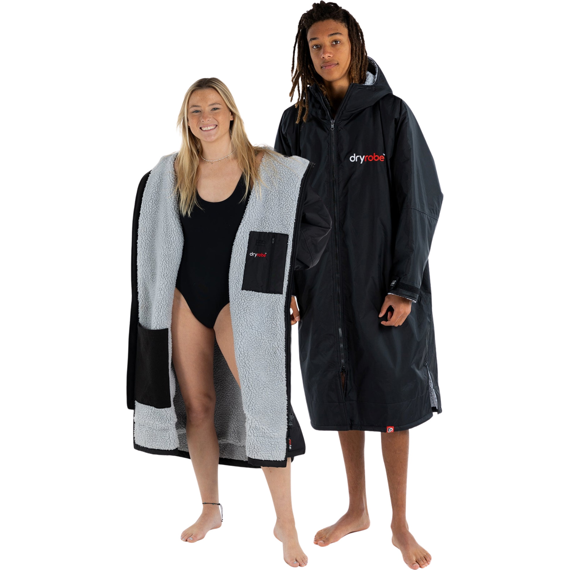 2026 Dryrobe Advance Long Sleeve Changing Robe DALSV3 - Black / Grey